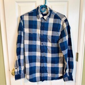Blue Checked Flannel Button Down Shirt